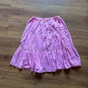 Stretchy pink midi skirt